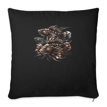 Bristlenose Plecos Fish Lover Aquarium d’eau douce - Housse de coussin décorative 45 x 45 cm - noir - Devant