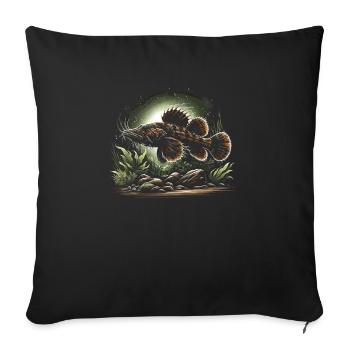 Bristlenose Plecos Fish Lover Aquarium d’eau douce - Housse de coussin décorative 45 x 45 cm - noir - Devant