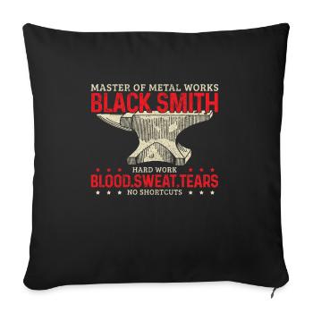 Schmieden Schmied Hufschmied Geschenk - Sofakissenbezug 45 x 45 cm - Schwarz - Vorne