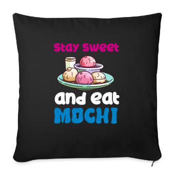 Mochi Japanese Rice Cake Candy Snack Sweet Mochi - Sofa pillowcase 17,3'' x 17,3'' (45 x 45 cm) - black - Front