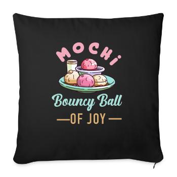 Mochi Japanese Rice Cake Candy Snack Sweet Mochi - Sofa pillowcase 17,3'' x 17,3'' (45 x 45 cm) - black - Front