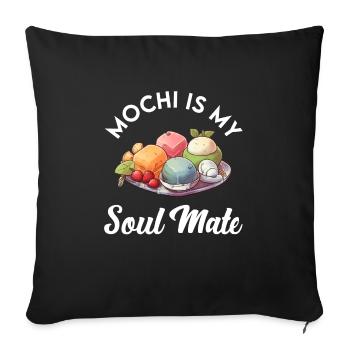 Mochi Japanese Rice Cake Candy Snack Sweet Mochi - Sofa pillowcase 17,3'' x 17,3'' (45 x 45 cm) - black - Front