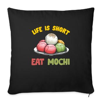 Mochi Japanese Rice Cake Candy Snack Sweet Mochi - Sofa pillowcase 17,3'' x 17,3'' (45 x 45 cm) - black - Front