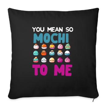 Mochi Japanese Rice Cake Candy Snack Sweet Mochi - Sofa pillowcase 17,3'' x 17,3'' (45 x 45 cm) - black - Front