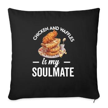 Chicken and Waffles Fried Chicken Wings Lover - Sofa pillowcase 17,3'' x 17,3'' (45 x 45 cm) - black - Front