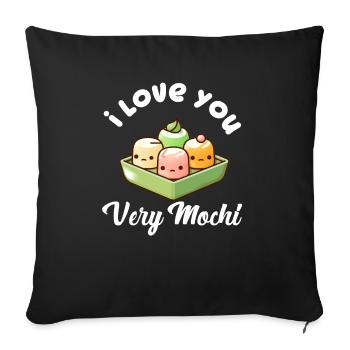 Mochi Japanese Rice Cake Candy Snack Sweet Mochi - Sofa pillowcase 17,3'' x 17,3'' (45 x 45 cm) - black - Front