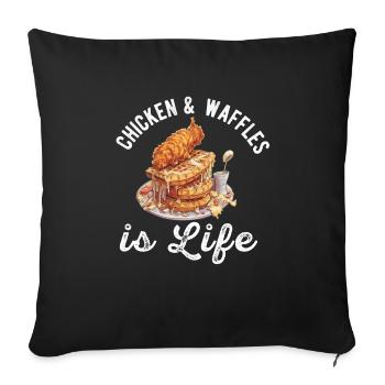 Chicken and Waffles Fried Chicken Wings Lover - Sofa pillowcase 17,3'' x 17,3'' (45 x 45 cm) - black - Front
