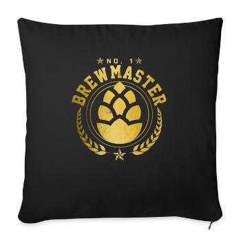 Bière artisanale maître brasseur houblon cadeau - Housse de coussin décorative 45 x 45 cm - noir - Devant