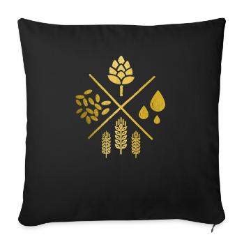 Bière artisanale maître brasseur houblon cadeau - Housse de coussin décorative 45 x 45 cm - noir - Devant