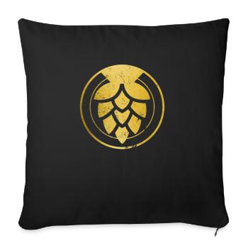 Bière artisanale maître brasseur houblon cadeau - Housse de coussin décorative 45 x 45 cm - noir - Devant
