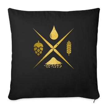 Bière artisanale maître brasseur houblon cadeau - Housse de coussin décorative 45 x 45 cm - noir - Devant