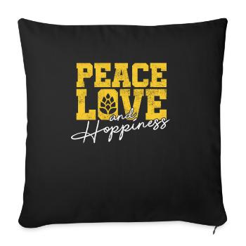 Bière artisanale maître brasseur houblon cadeau - Housse de coussin décorative 45 x 45 cm - noir - Devant
