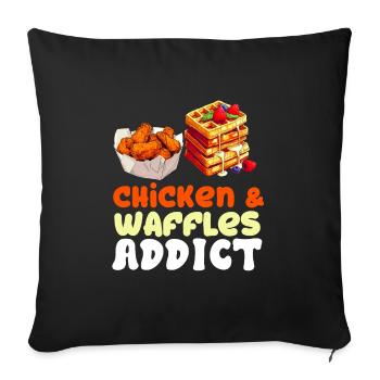 Chicken and Waffles Fried Chicken Wings Lover - Sofa pillowcase 17,3'' x 17,3'' (45 x 45 cm) - black - Front