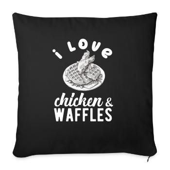 Chicken and Waffles Fried Chicken Wings Lover - Sofa pillowcase 17,3'' x 17,3'' (45 x 45 cm) - black - Front