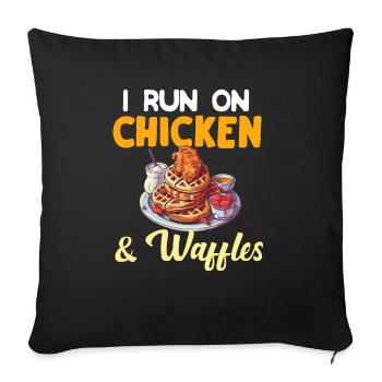 Chicken and Waffles Fried Chicken Wings Lover - Sofa pillowcase 17,3'' x 17,3'' (45 x 45 cm) - black - Front