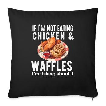 Chicken and Waffles Fried Chicken Wings Lover - Sofa pillowcase 17,3'' x 17,3'' (45 x 45 cm) - black - Front