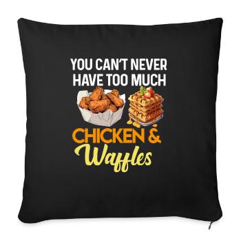 Chicken and Waffles Fried Chicken Wings Lover - Sofa pillowcase 17,3'' x 17,3'' (45 x 45 cm) - black - Front