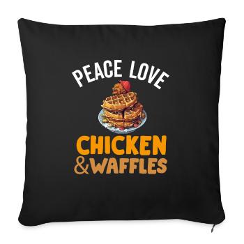 Chicken and Waffles Fried Chicken Wings Lover - Sofa pillowcase 17,3'' x 17,3'' (45 x 45 cm) - black - Front
