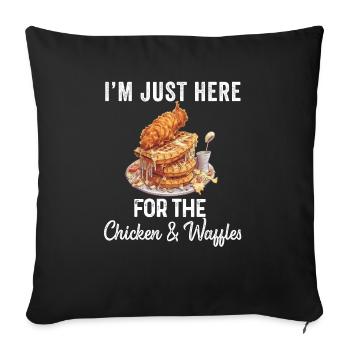 Chicken and Waffles Fried Chicken Wings Lover - Sofa pillowcase 17,3'' x 17,3'' (45 x 45 cm) - black - Front