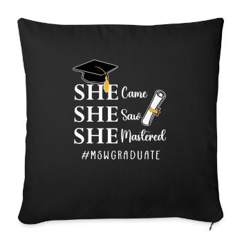 Master Of Social Work Soziale Arbeit Studium - Sofakissenbezug 45 x 45 cm - Schwarz - Vorne