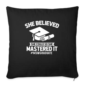 Master Of Social Work Soziale Arbeit Studium - Sofakissenbezug 45 x 45 cm - Schwarz - Vorne