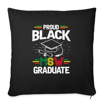 Master Of Social Work Soziale Arbeit Studium - Sofakissenbezug 45 x 45 cm - Schwarz - Vorne