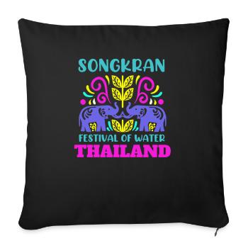 SongKran Festival of Water Thailand - Sofa pillowcase 17,3'' x 17,3'' (45 x 45 cm) - black - Front