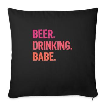 BIER TRINKEN BABE Lustiges Lagerfeuer Lagerfeuer - Sofakissenbezug 45 x 45 cm - Schwarz - Vorne