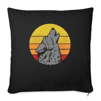 Loup Cadeau Vintage - Housse de coussin décorative 45 x 45 cm - noir - Devant