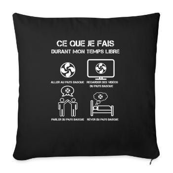 free time Basque lauburu - Sofa pillowcase 17,3'' x 17,3'' (45 x 45 cm) - black - Front
