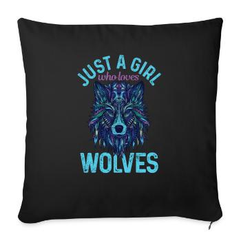 Cadeau de loup - Housse de coussin décorative 45 x 45 cm - noir - Devant