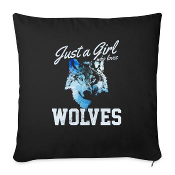 Cadeau de loup - Housse de coussin décorative 45 x 45 cm - noir - Devant