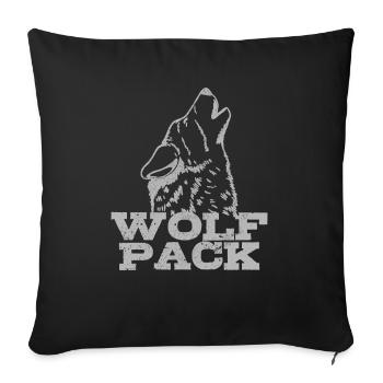 Wolf Pack Gift - Sofa pillowcase 17,3'' x 17,3'' (45 x 45 cm) - black - Front