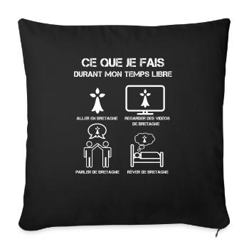 Free time Bretagne Hermine - Sofa pillowcase 17,3'' x 17,3'' (45 x 45 cm) - black - Front