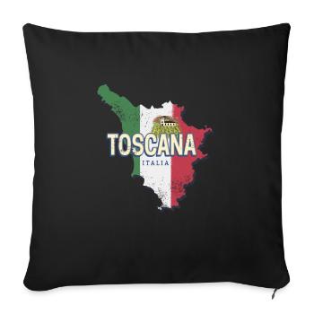 Tuscany Italy Retro Vintage Map Vintage Souvenir - Sofa pillowcase 17,3'' x 17,3'' (45 x 45 cm) - black - Front