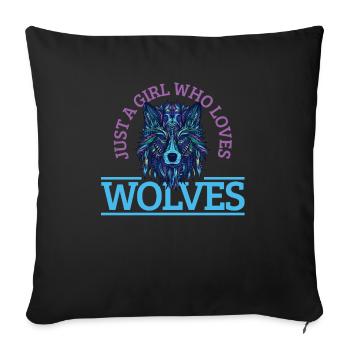 Cadeau de loup - Housse de coussin décorative 45 x 45 cm - noir - Devant