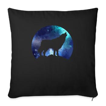 Cadeau de loup - Housse de coussin décorative 45 x 45 cm - noir - Devant