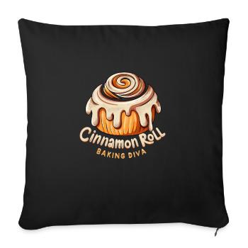 Zimtschnecke Bäcker - Sofakissenbezug 45 x 45 cm - Schwarz - Vorne