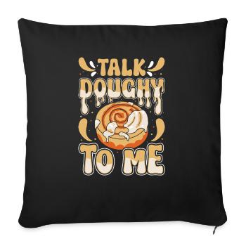 Boulanger brioche à la cannelle - Housse de coussin décorative 45 x 45 cm - noir - Devant
