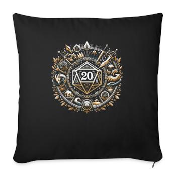 Role Playing Game RPG Master Video Game Gamer - Sofa pillowcase 17,3'' x 17,3'' (45 x 45 cm) - black - Front