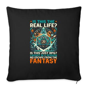 Role Playing Game RPG Master Video Game Gamer - Sofa pillowcase 17,3'' x 17,3'' (45 x 45 cm) - black - Front