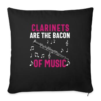 Clarinet Player For Girl Women Daughter Funny - Sofa pillowcase 17,3'' x 17,3'' (45 x 45 cm) - black - Front