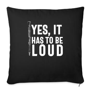 Joueur de clarinette pour fille Femmes Fille Drôle - Housse de coussin décorative 45 x 45 cm - noir - Devant