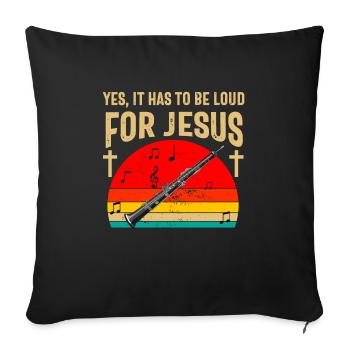 Joueur de clarinette pour fille Femmes Fille Drôle - Housse de coussin décorative 45 x 45 cm - noir - Devant