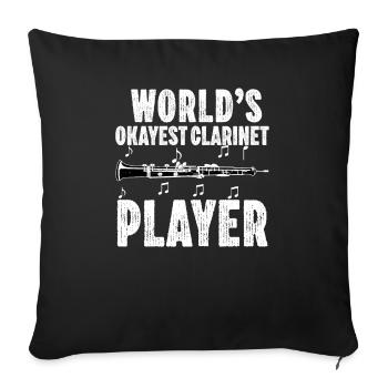 Joueur de clarinette pour fille Femmes Fille Drôle - Housse de coussin décorative 45 x 45 cm - noir - Devant