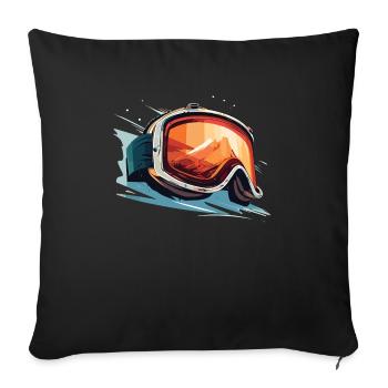 Winter Sports Mountains Snow Ski - Sofa pillowcase 17,3'' x 17,3'' (45 x 45 cm) - black - Front