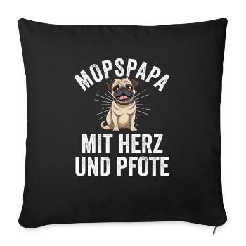 Dog Mop Dad Dog Dad Pug - Sofa pillowcase 17,3'' x 17,3'' (45 x 45 cm) - black - Front