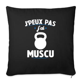 I can't I worked out - Sofa pillowcase 17,3'' x 17,3'' (45 x 45 cm) - black - Front