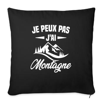 Je Peux Pas J ai Montagne - Housse de coussin décorative 45 x 45 cm - noir - Devant