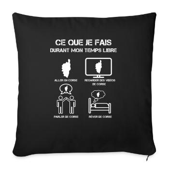 Nationalist Corsican Free Time - Sofa pillowcase 17,3'' x 17,3'' (45 x 45 cm) - black - Front